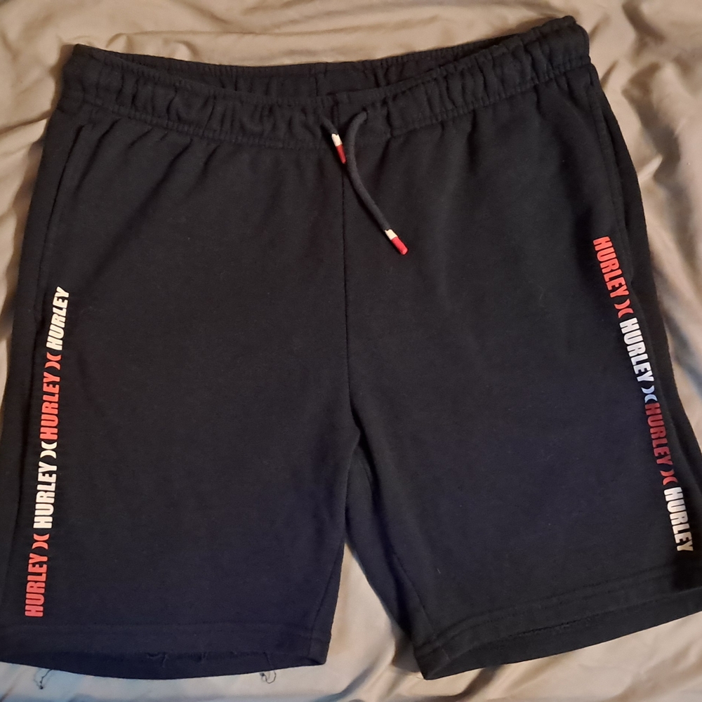 Hurley Black Athletic Shorts with Red Accents